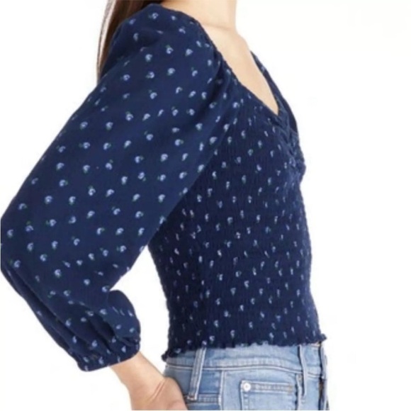 MADEWELL MILKMAID SMOCKED BALLOON SLEEVE TOP SIZE XXL COTTAGECORE NWT - Picture 4 of 10